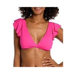 La Blanca Pink Ruffle Swim Top